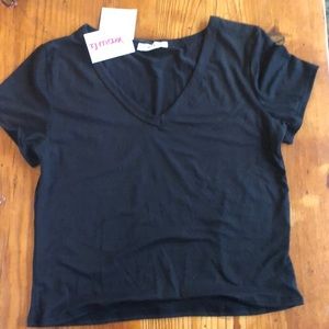 ADORABLE Cropped Black V-neck